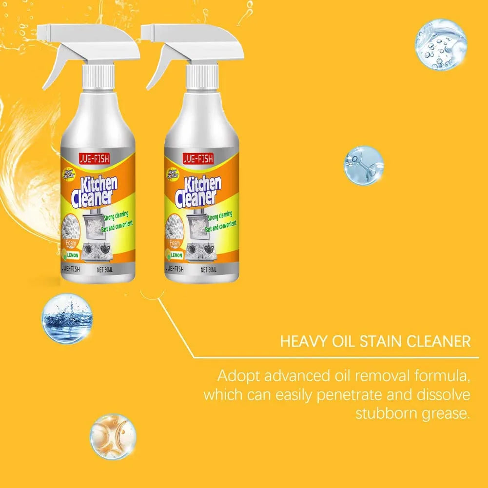 60ml Heavy Oil Cleaner Kitchen Oil Stain Powerful Degreaser Oil Stains Remover Cleaning Grills Oven Home Cooktop Cleaning Spray