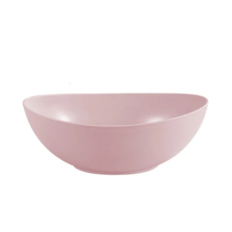 Eco-Friendly Wheat Straw Household Bowl Large Kitchen Fruit Salad Vegetable Dish Creative Microwavable Food Bowl Hot Sale