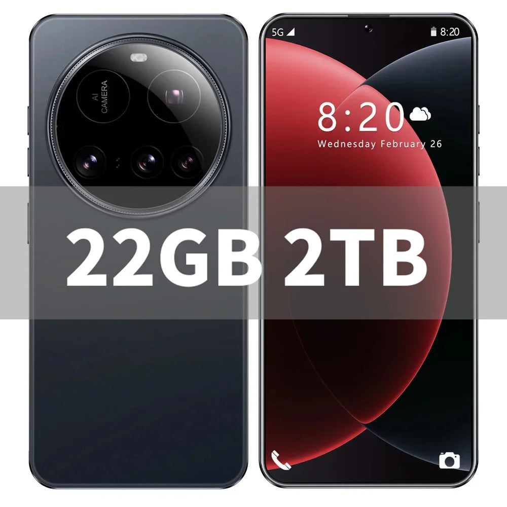 Brand New M15 Ultra Smartphone 7.3inch HD 16GB+1TB Cell Phone 50+108MP Dual SIM 5G Mobile Phones 8000mAh Android15 Unlocked
