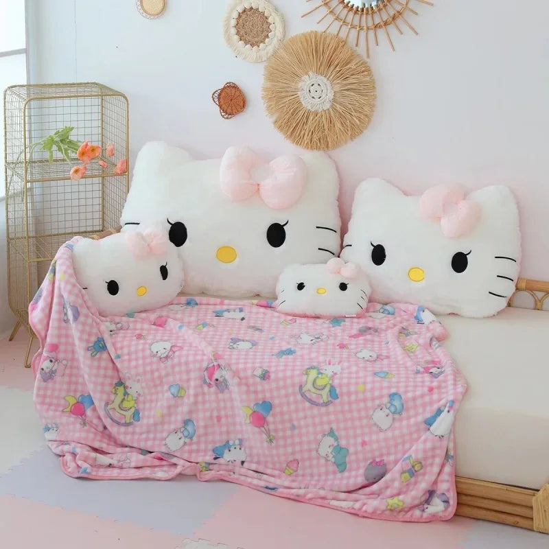 Sanrio Big Size Hello Kitty Back Cushion Stuffed Anime Sofa Bed White Cat Pillow Cuddly Plushies Washable Home Decor Gifts Girl
