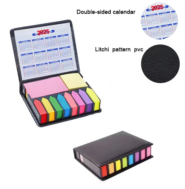 1 Set of Colorful Convenience Stickers Organization Multi-Color Stickers Set Leather Packaging Box Calendar 2025 and More