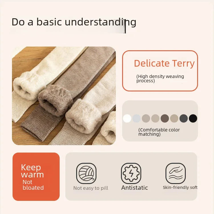 Cashmere Tall Socks Women's Fuzzy-Lined Plush Cozy Winter Hosiery Leg Covers Over-Knee Socks Bestseller Warm Thick Stockings