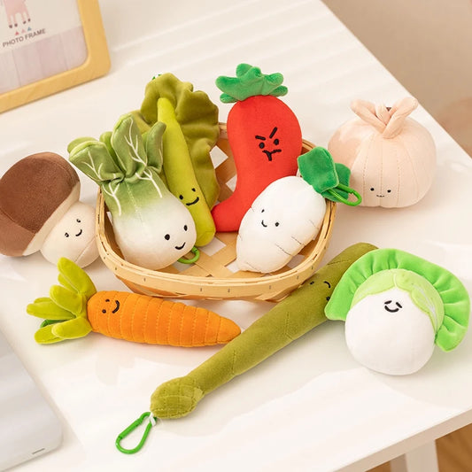 Kawaii 10-20CM Vegetable Plush Toys Cute Vegetables Pendant Onion Chili Mushroom Carrot Plush Pendant Keychain Toy