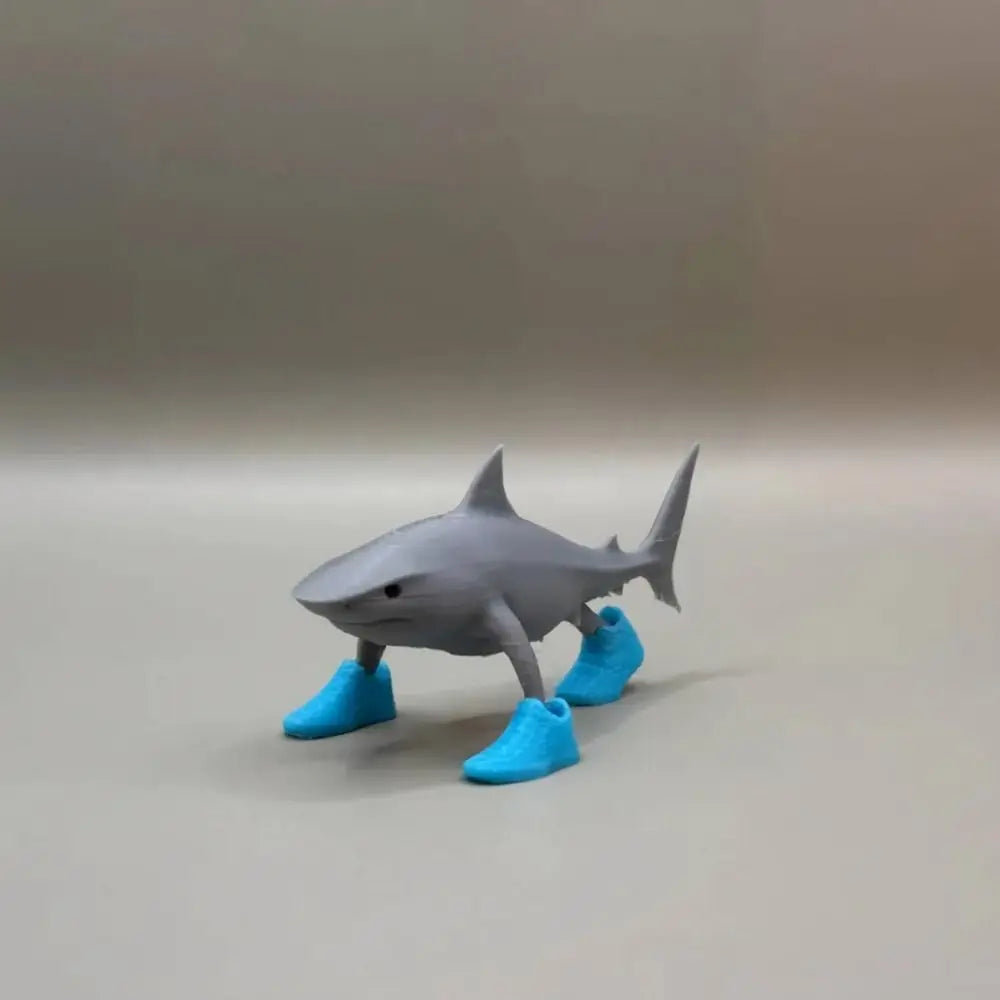Desk Decor Wear Shoes Sharks 3D Printed Collectible Shark Figurine Toy Shark in Sneakers Statue Shark Meme Figurines