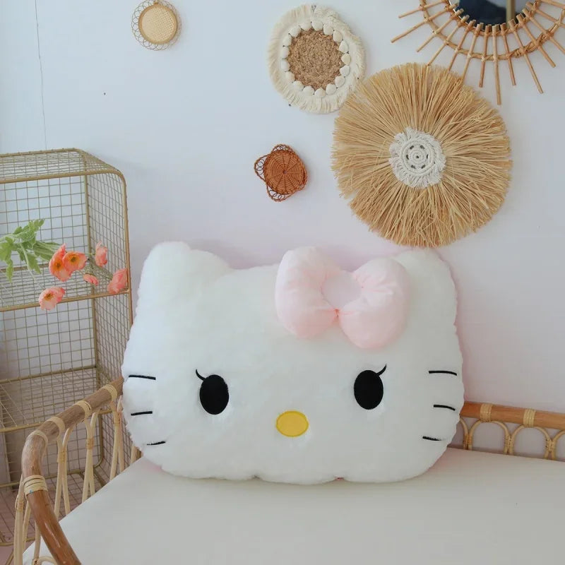 Sanrio Big Size Hello Kitty Back Cushion Stuffed Anime Sofa Bed White Cat Pillow Cuddly Plushies Washable Home Decor Gifts Girl