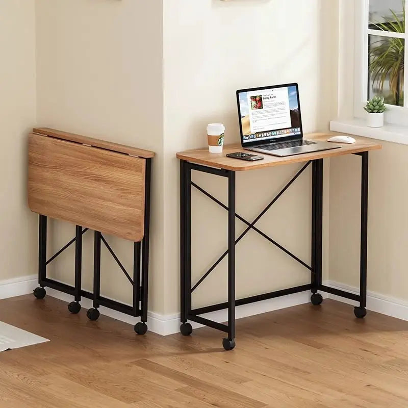 Folding desk, movable desk, home student computer desk, study desk, bedroom bedside desk, office desk computer desk desk table