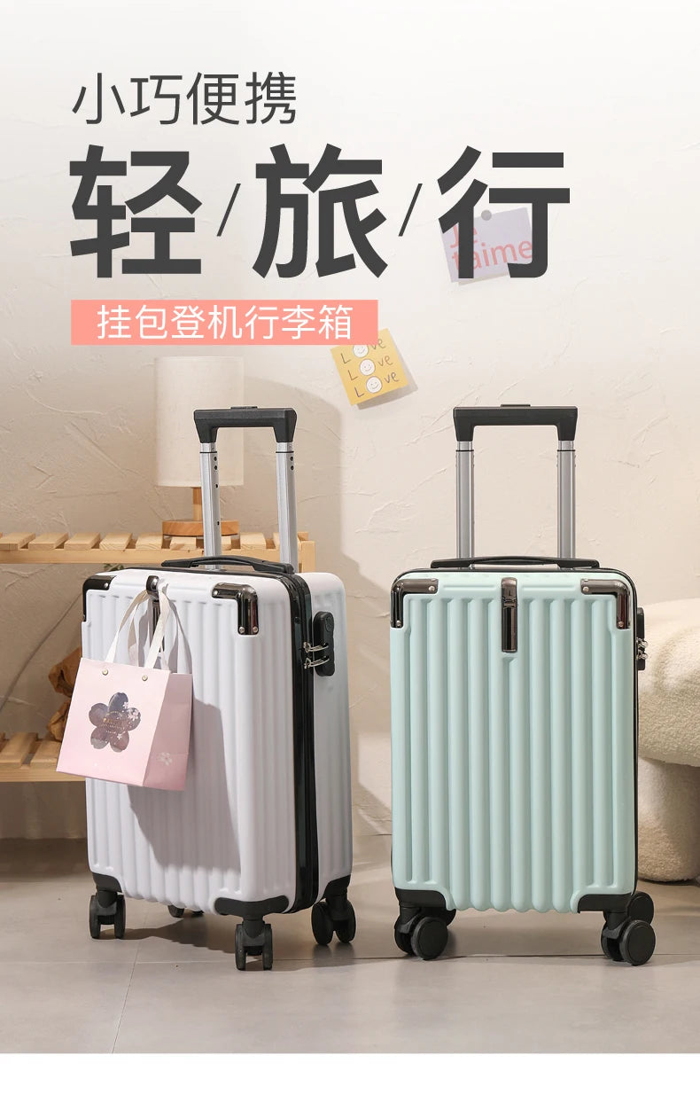 18 inch Student suitcase Travel Bag Women's Bag Back to School Spinner Wheel Suitcase Carry-On Boarding Travel