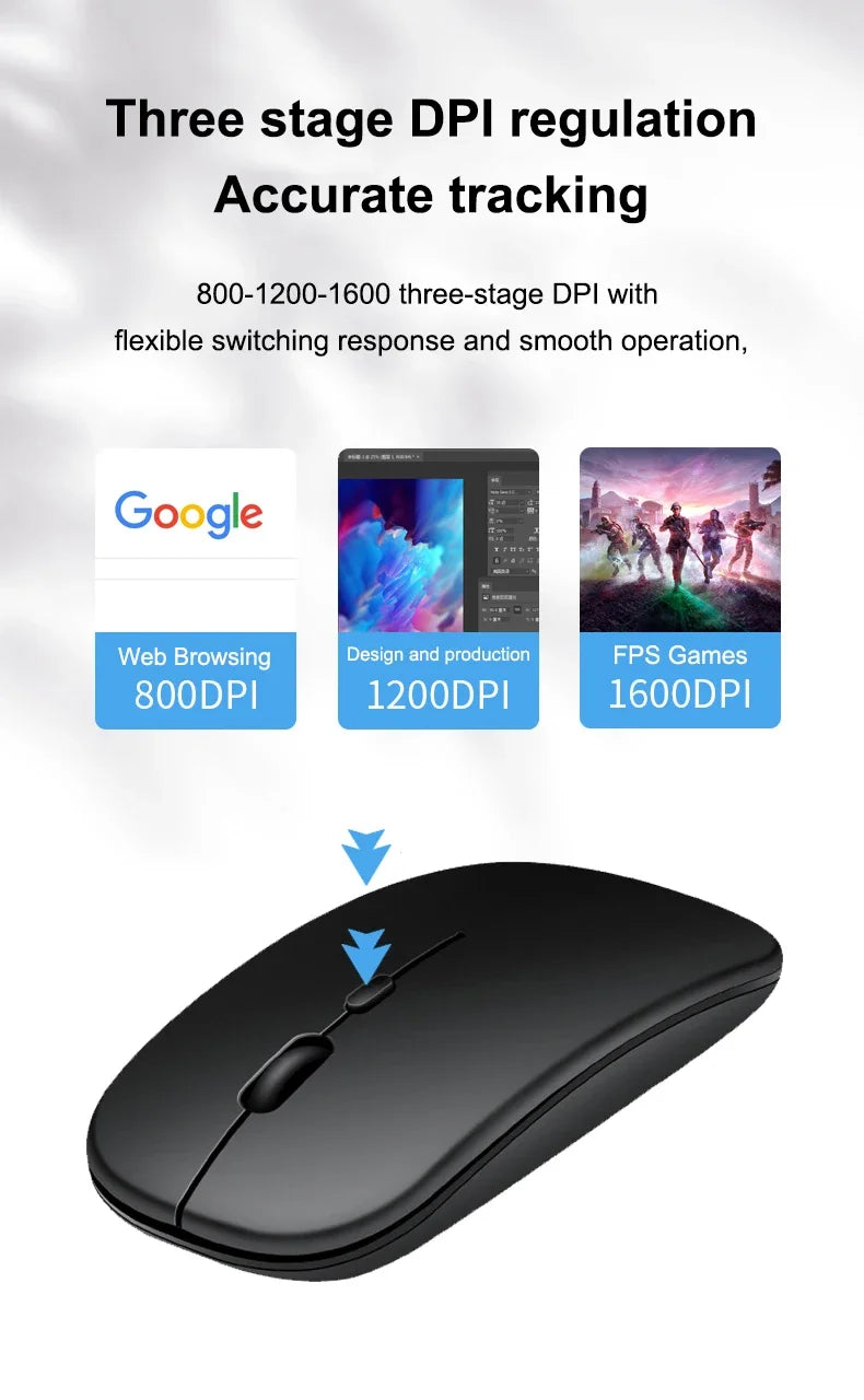 Rechargeable Bluetooth-compatible Keyboard Ultra-Slim Wireless Mouse Keyboard Set for Android Windows Tablet iPhone iPad