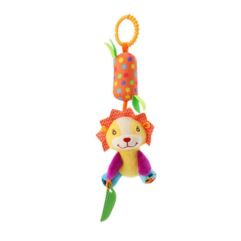 Baby Stroller Hanging Toys 0 12 Months Bell Teether Animal Wind Chime Bed Hanging Baby Rattles Plush Stroller Toys For Newborn