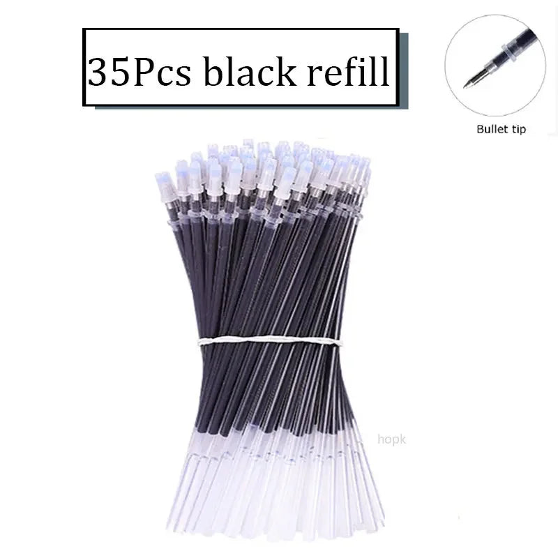7/35 PCS Gel Pen Set School Supplies Black Blue Red Ink Color Ballpoint Pen Kawaii Pen Writing Tool School Office Stationery