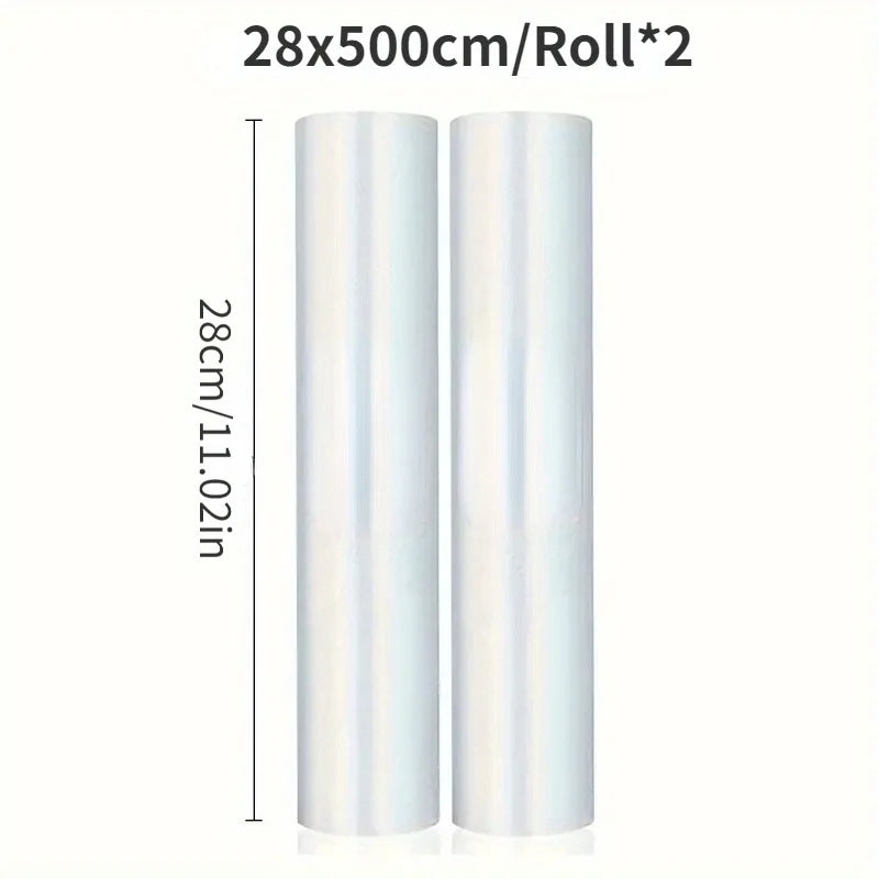 Two rolls of vacuum sealer bags for food preservers BPA-free, perfect for vacuum storage of household kitchen items