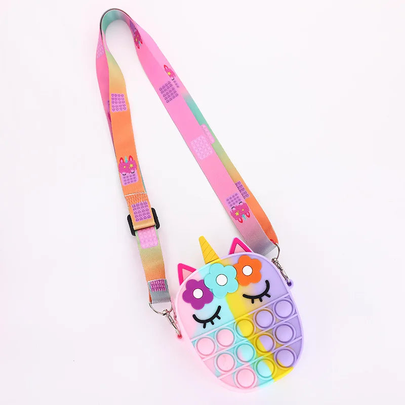 37 styles Fidget Toys Silicone Push Bubble Crossbody Bag Sensory Reliver Autism Adults Kids Handbag Squeeze Toys for Kids gifts