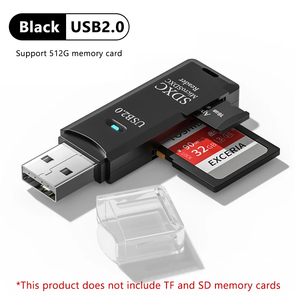 elough 2 in 1 TF SD Card Reader USB 3.0 USB 2.0 Memory Card Adapter Smart Cardreader Convertor for PC Laptop Accessories