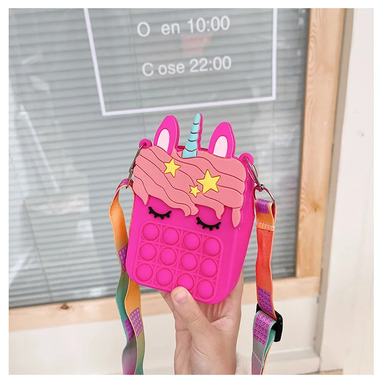 37 styles Fidget Toys Silicone Push Bubble Crossbody Bag Sensory Reliver Autism Adults Kids Handbag Squeeze Toys for Kids gifts