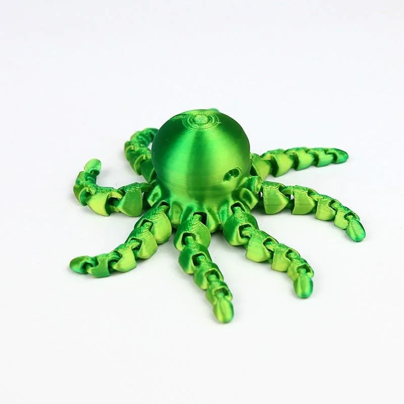 12cm 3D Printed Octopus Figurine with Flexible Joints for Home Office Desk Decoration Ocean Animal Table Ornament Ideal Gift Toy