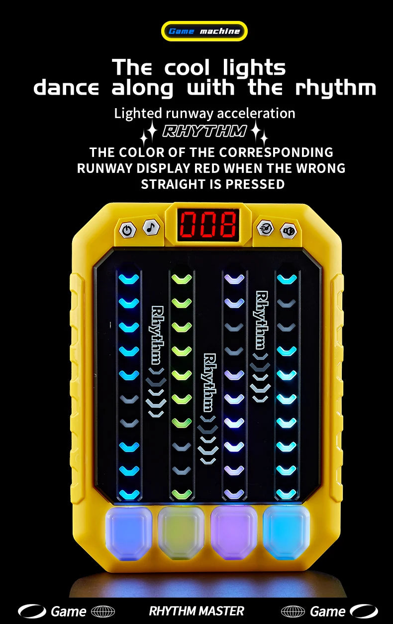 ZLang Dancing Handheld Memory Game Quick Push Game Fidget Toys for Adults Rhythm Handheld Game Machine Light Up Stress Relief
