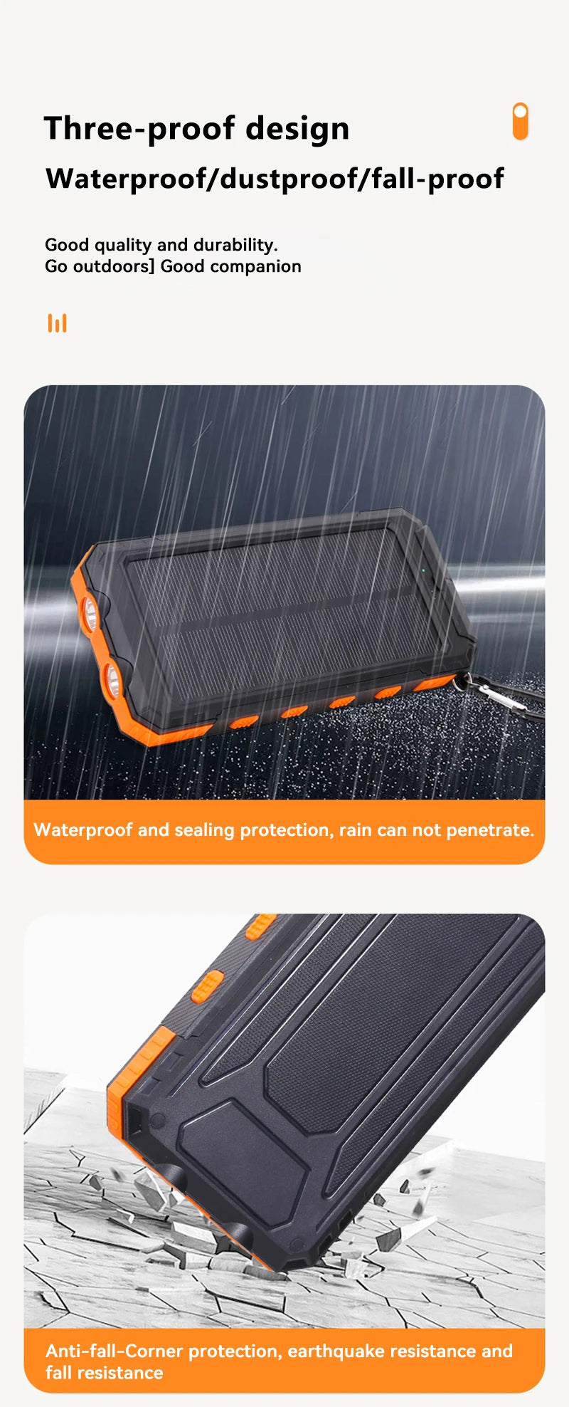 Xiaomi 200000mAh Solar Power Bank Portable Large Capacity Charger Compatible USB-A And USB-C With Flashlight For Xiaomi IPhone