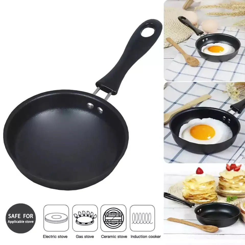 1Pc Flat Non-Stick Frying Pan Medical Stone Fried Egg For Household Steak Frying Pan With Less Oil Smoke Induction Cooker