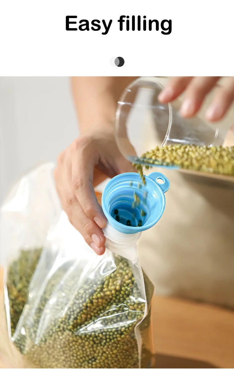 5pcs Grains Sealed Bag Kitchen Insect Proof Moisture Proof Fresh Keeping Storage Bag Recyclable  Transparent Grain Storage Bags