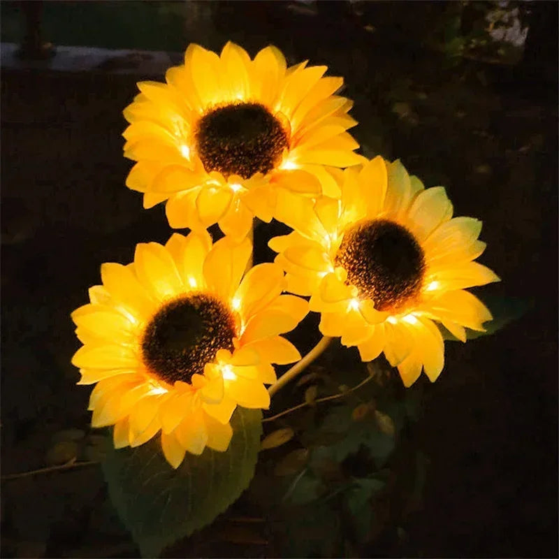 LED Solar Sunflower Outdoor Lawn Light Garden Yard Lawn Night Lamp Landscape Garden Home 2025 Ramadan Wedding Decorations