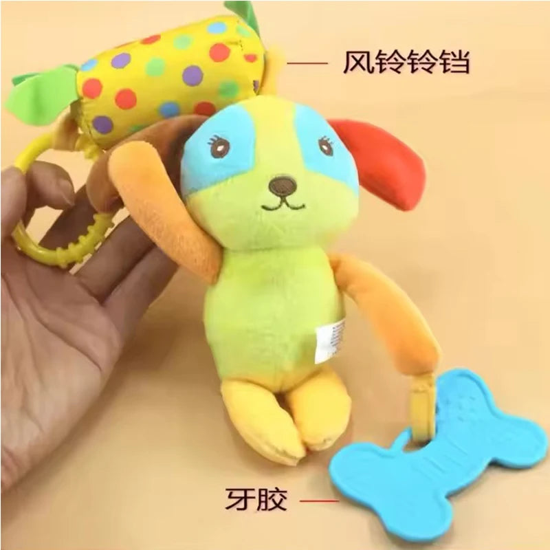 Baby Stroller Hanging Toys 0 12 Months Bell Teether Animal Wind Chime Bed Hanging Baby Rattles Plush Stroller Toys For Newborn