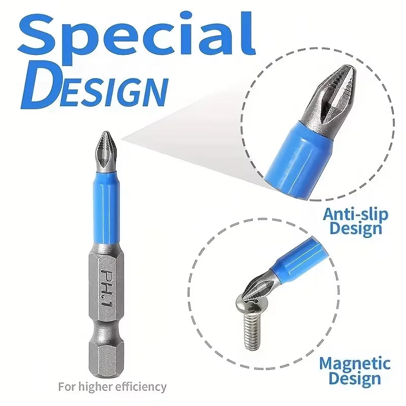 Magnetic Screwdriver Bit Set PH1 PH2 PH3 PZ1 PZ2 PZ3 Anti-skid 1/4 Hexagonal Shank Suitable for hand drill tools Accessories Par
