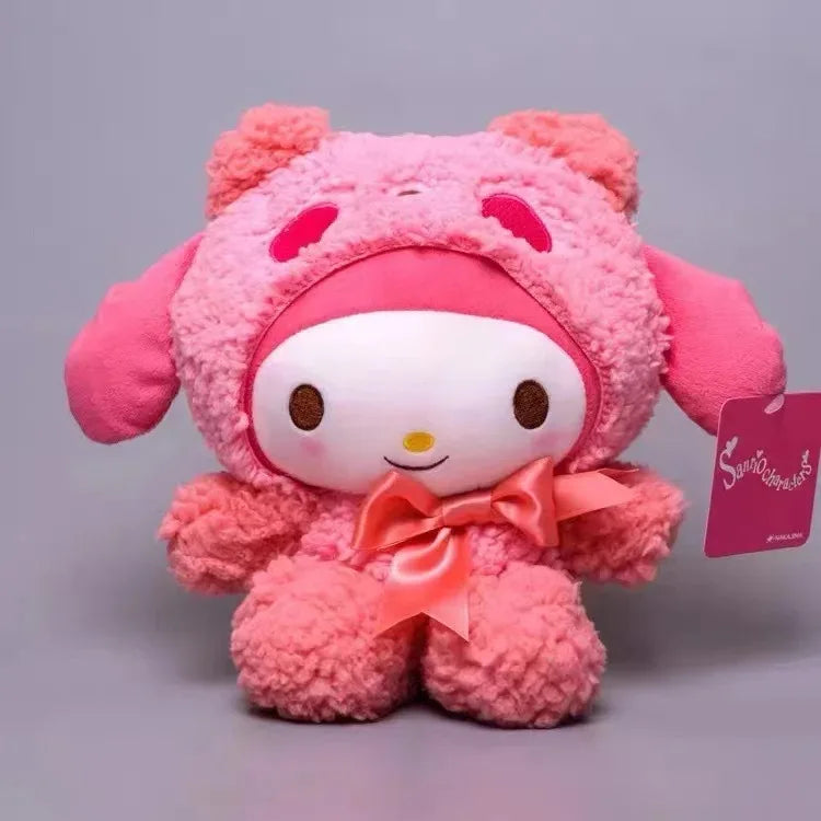 Kawaii 25cm Sanrio Jade Dog Kuromi Dressing Doll Doll Plush Toy Stuffed Animal Patung Dolls Birthday Gift for Girls Kids Boys