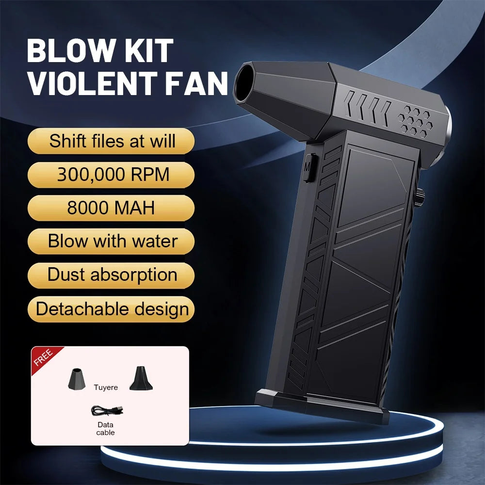 Turbo Fan Upgrade New X9 Rechargeable Blower 300000RPM Brushless Air Blower Turbo Jet Fan Portable Dust Blower Electric Dryer