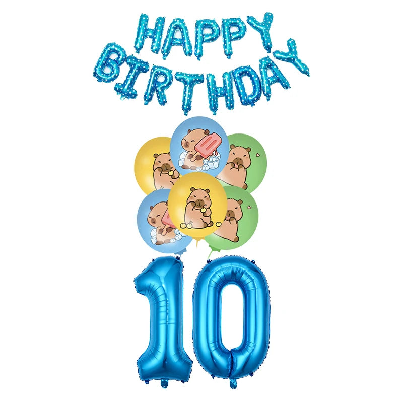Capybara Birthday Party Decorations Tableware Set Cups Plates Napkins Tablecloth Straws Capybara Balloons Toy Girls Party Favors