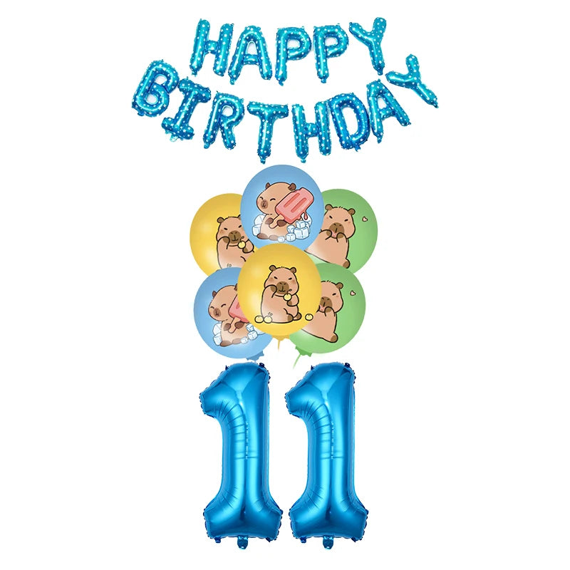 Capybara Birthday Party Decorations Tableware Set Cups Plates Napkins Tablecloth Straws Capybara Balloons Toy Girls Party Favors