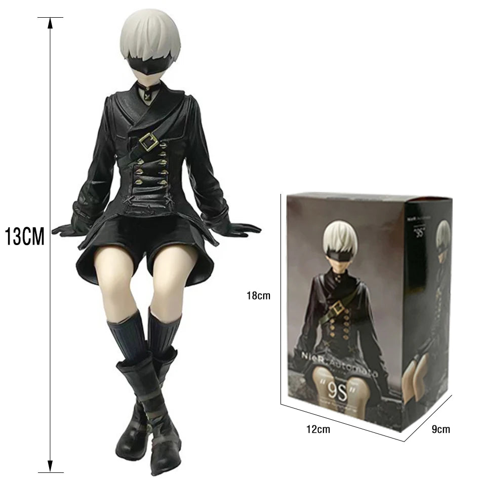 Anime NieR:Automata YoRHa A No.2 Type B Action Figure Noodle Stopper 2B 9S Sitting PosturePVC Model Collection Ornament Toy