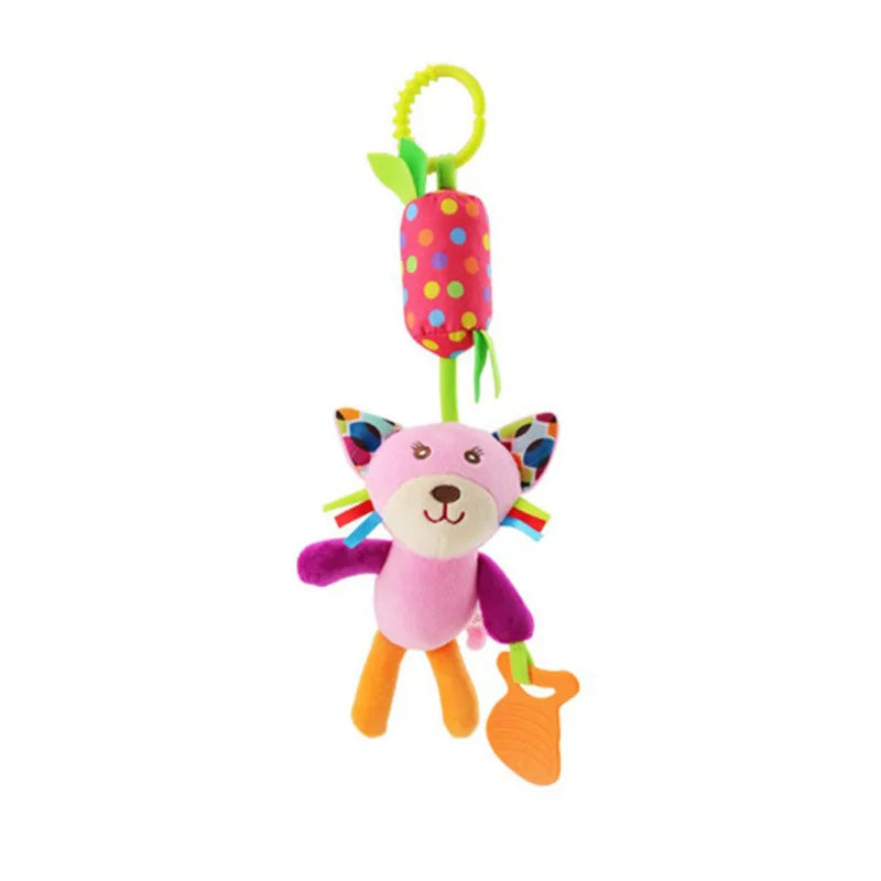 Baby Stroller Hanging Toys 0 12 Months Bell Teether Animal Wind Chime Bed Hanging Baby Rattles Plush Stroller Toys For Newborn