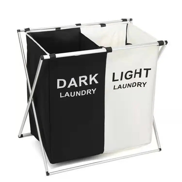 1 PC Large Laundry Hamper 3 Sections Divided Laundry Basket Foldable Washing Dirty Cloth Storage Bag