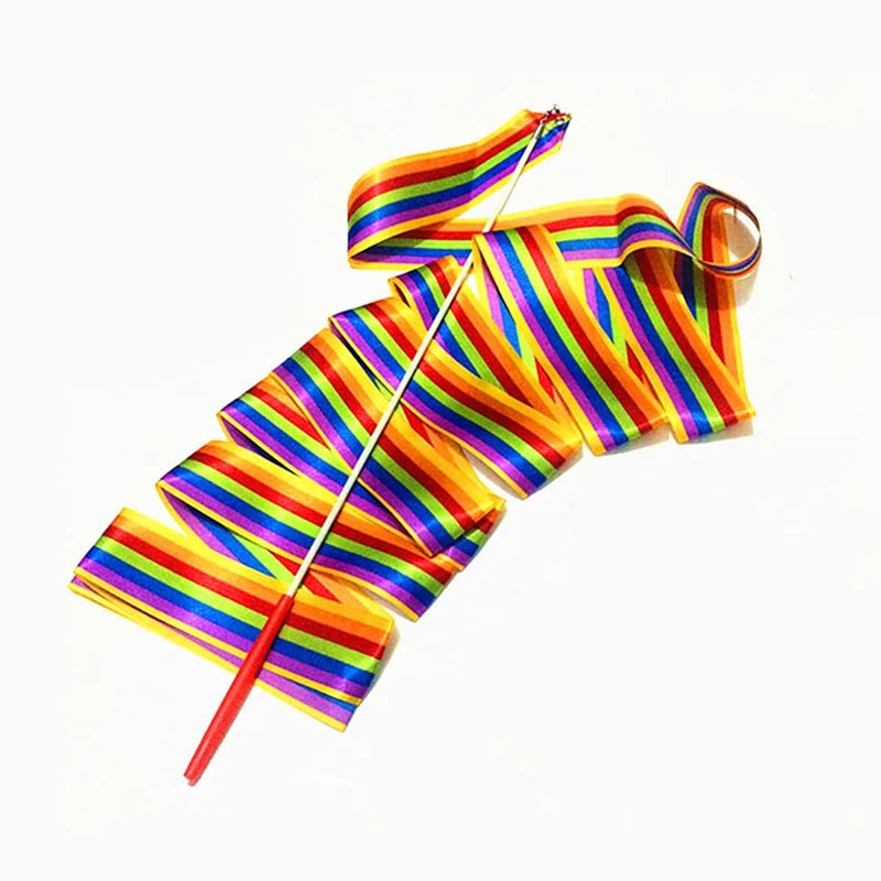 Children Handheld Ribbon Six Color Scarves Nylon Kids Outdoor Sports Toys Exercise Kindergarten Dance Performance Props TMZ