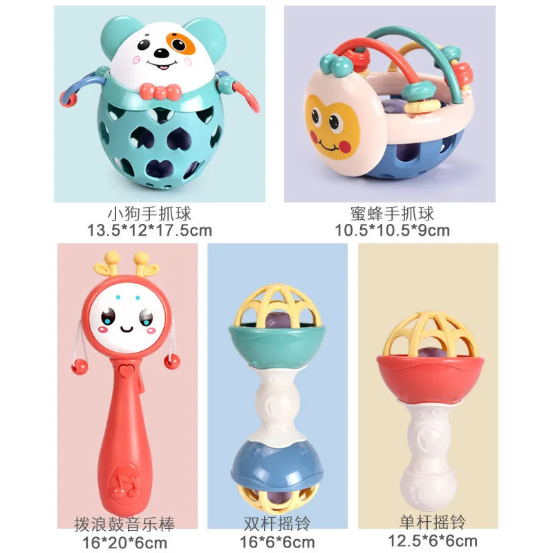 Baby Rattles Toys 0 12 Months Baby Games Teether Sensory Newborn Toy Educational Development Toys For Babies 1 2 Year Old
