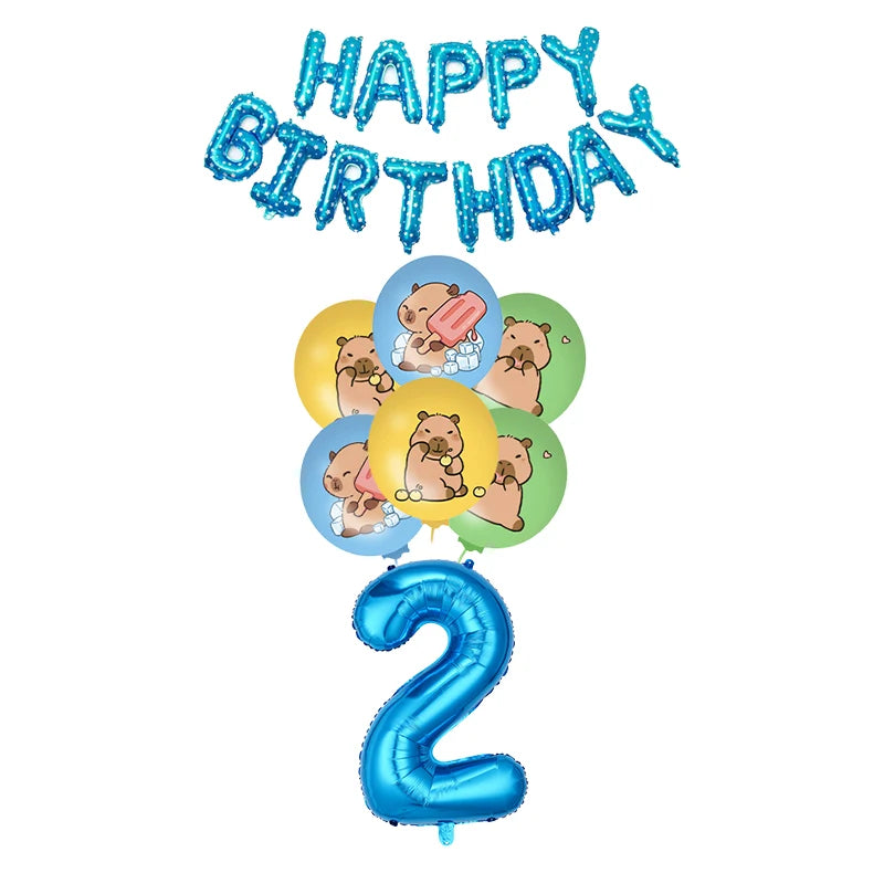 Capybara Birthday Party Decorations Tableware Set Cups Plates Napkins Tablecloth Straws Capybara Balloons Toy Girls Party Favors