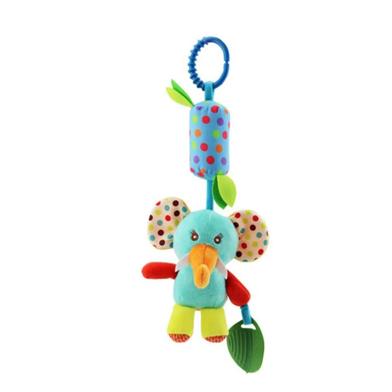 Baby Stroller Hanging Toys 0 12 Months Bell Teether Animal Wind Chime Bed Hanging Baby Rattles Plush Stroller Toys For Newborn