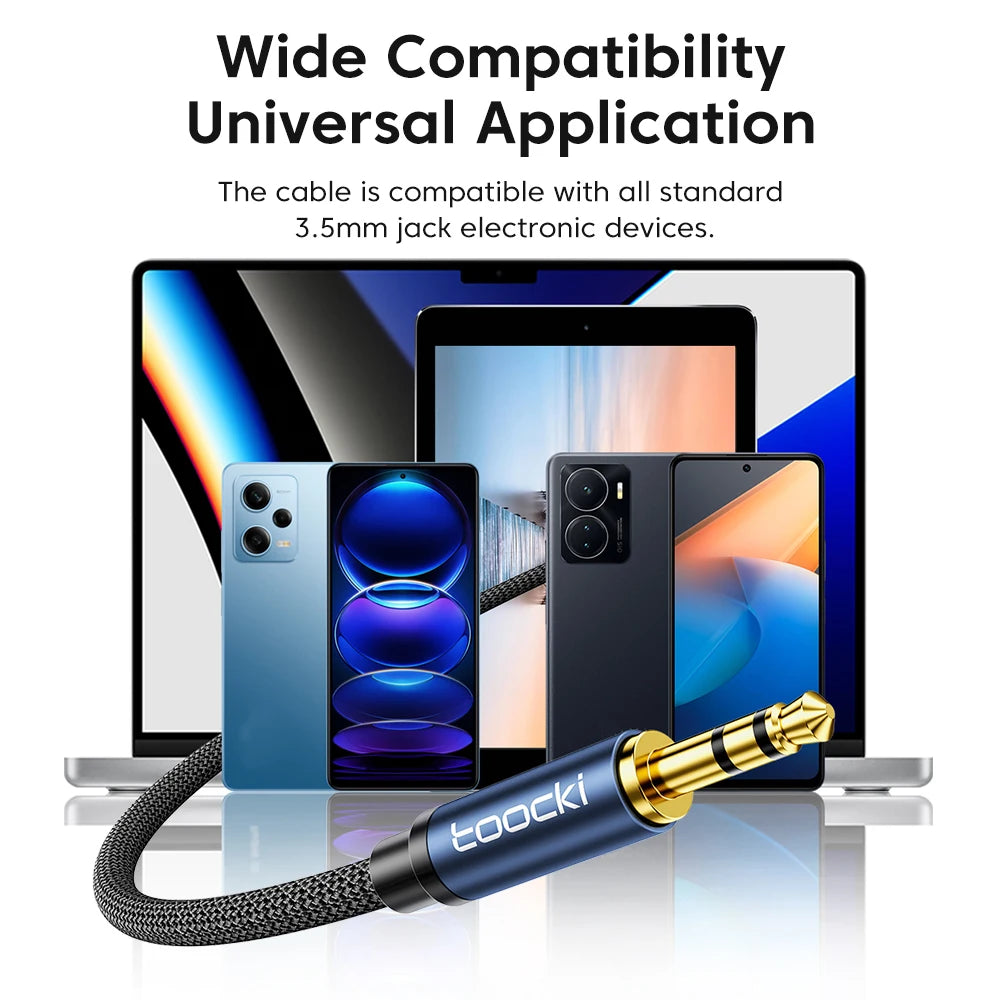 Toocki Aux Cable 3.5mm Male to Female Jack Audio Male Extension Speaker Wire with Microphone for Headphone Xiaomi Extender Cord