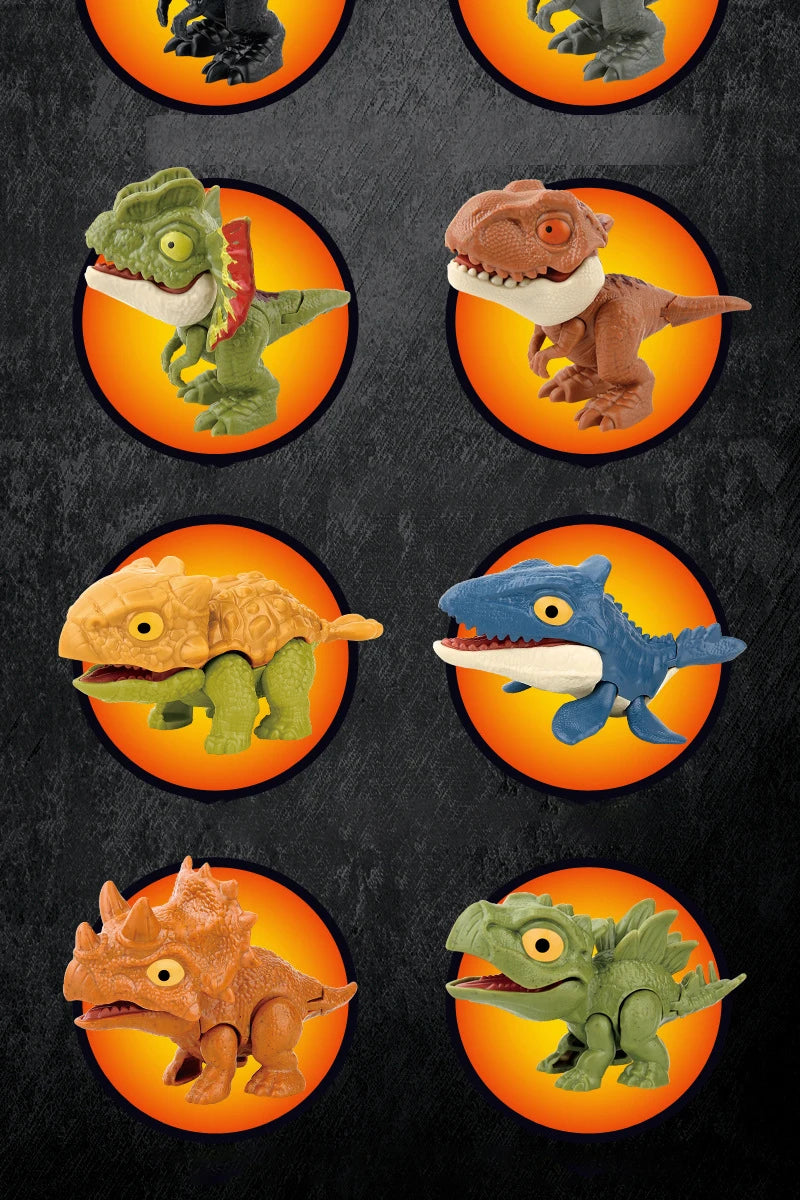 5-20PCS Funny Mini Cartoon Animal Tyrannosaurus Toy Plastic Hand Bite Finger Dinosaurs Mobile Joint Animal Finger Hand Doll Prop