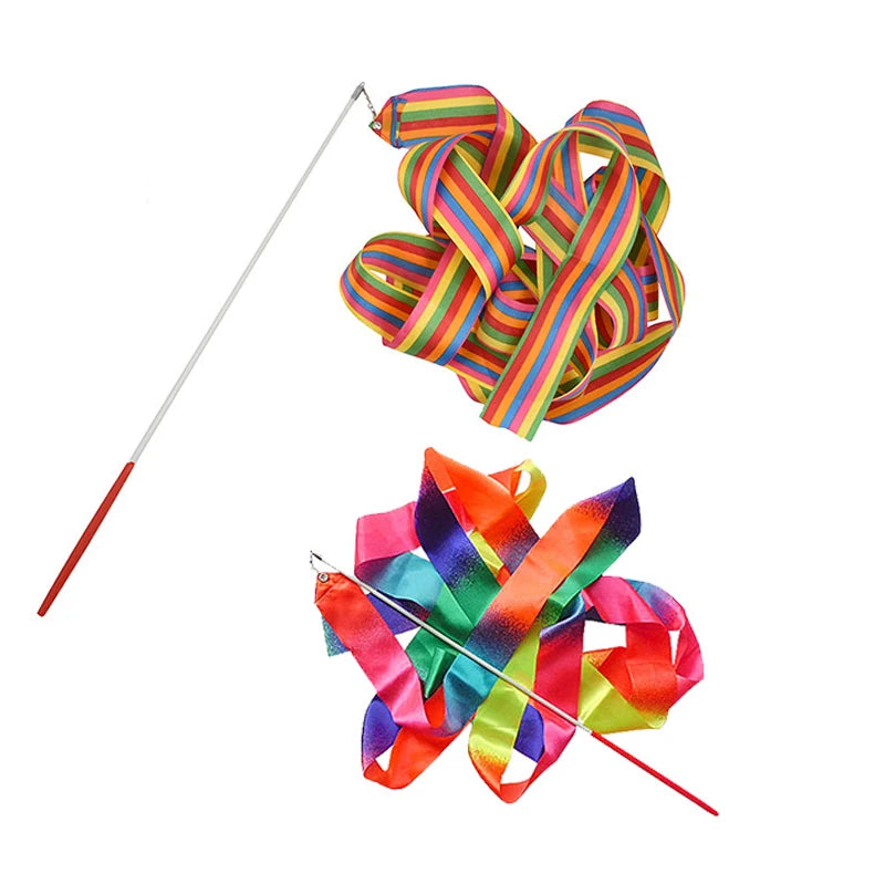 Children Handheld Ribbon Six Color Scarves Nylon Kids Outdoor Sports Toys Exercise Kindergarten Dance Performance Props TMZ