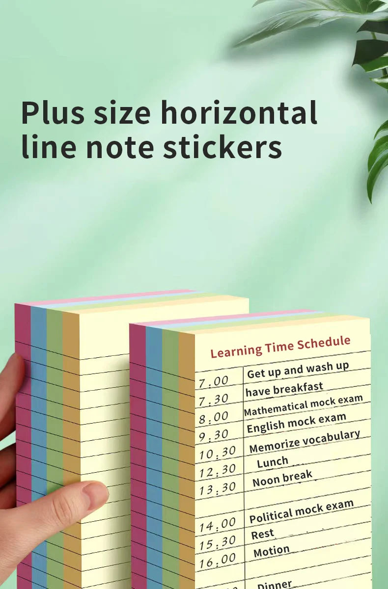 200sheets Line Sticky Notes 4 Colors Portable Student Note Marker Writing Sticky Notes Self-Adhesive Easy To Apply Notepad