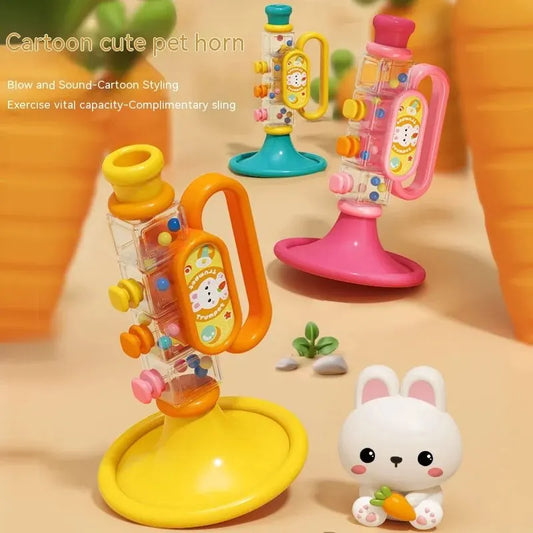 Little Rabbit Horn Children's Toy, Baby Will Blow Cartoon Harmonica Whistle Musical Instrument