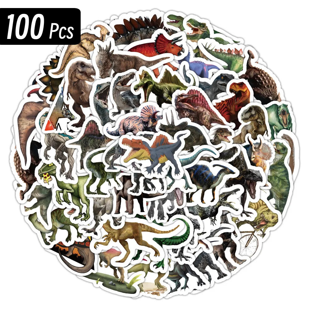 10/50/100pcs Funny Dinosaur Stickers Cartoon Decals Toy Stationery Guitar Phone Bicycle Laptop Luggage Car Graffiti Kids Sticker