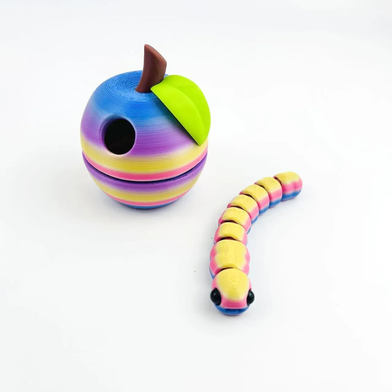 3D Printed Apple Bug Creative Children's Toy Full Body Joints Movable Multi-color Model Figure Home Ornament Birthday Gift