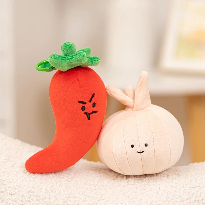 Kawaii 10-20CM Vegetable Plush Toys Cute Vegetables Pendant Onion Chili Mushroom Carrot Plush Pendant Keychain Toy