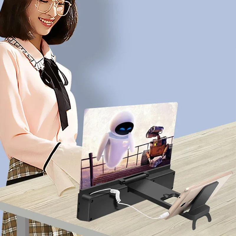 3D Screen Amplifiers Mobile Phone Magnifier With Enlarged Speaker Video Amplifier Stand Magnifying Folding Desk Audio Anti-BlueB