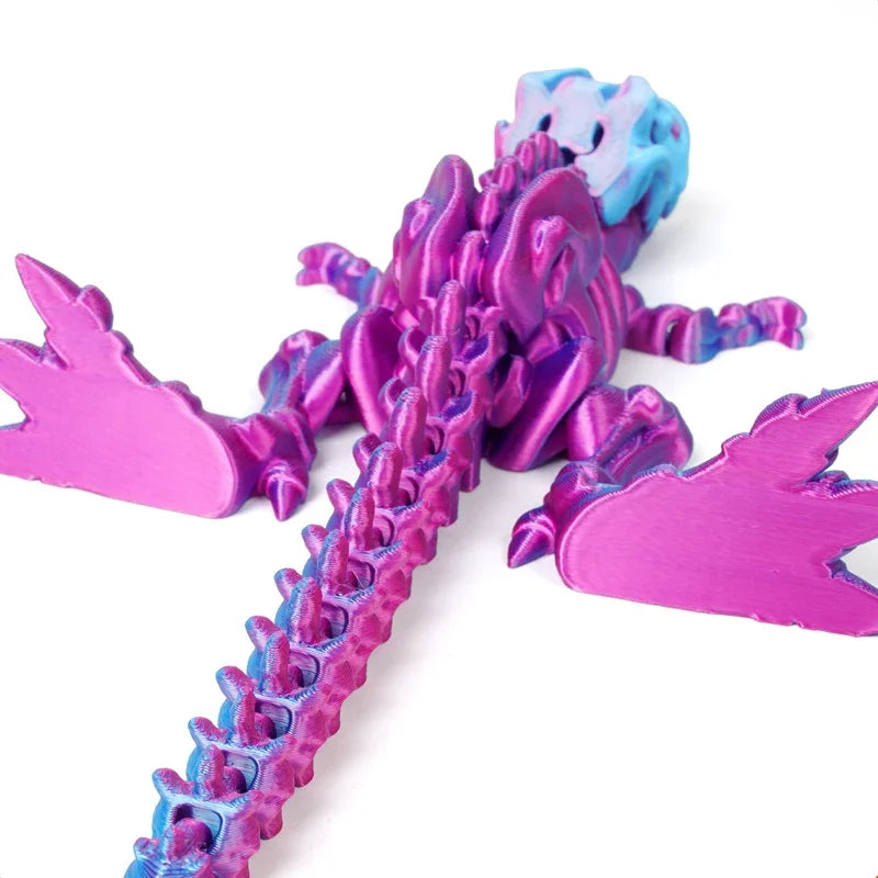 3D Printed Dragon Set Crafts Model Decoration Fidget Toy Rotatable Tyrannosaurus Rex Skeleton Dinosaur Gift for Birthdays