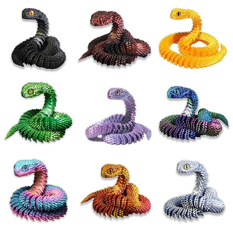 30cm 3D Printed Snake Toys Funny Printed Animals Snake Christmas New Year Craft Ornament Simulation Animal Home Desktop Ornament