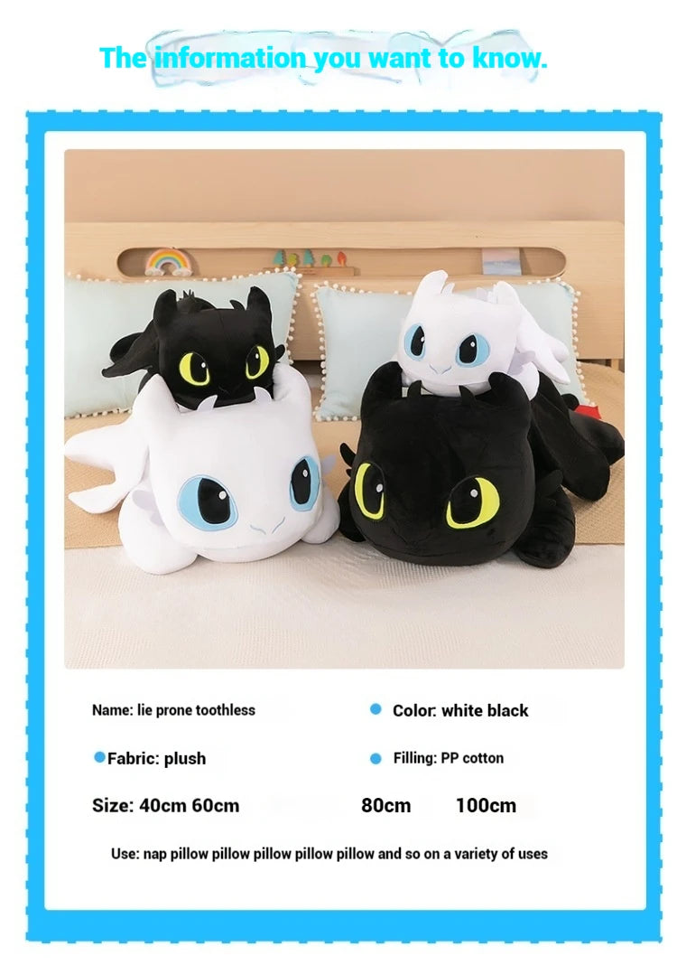 100cm Little Flying Dragon Kawaii Plush Toy Lying Posture Style Toothless Doll Pillow Children Couple Christmas Birthday Gift