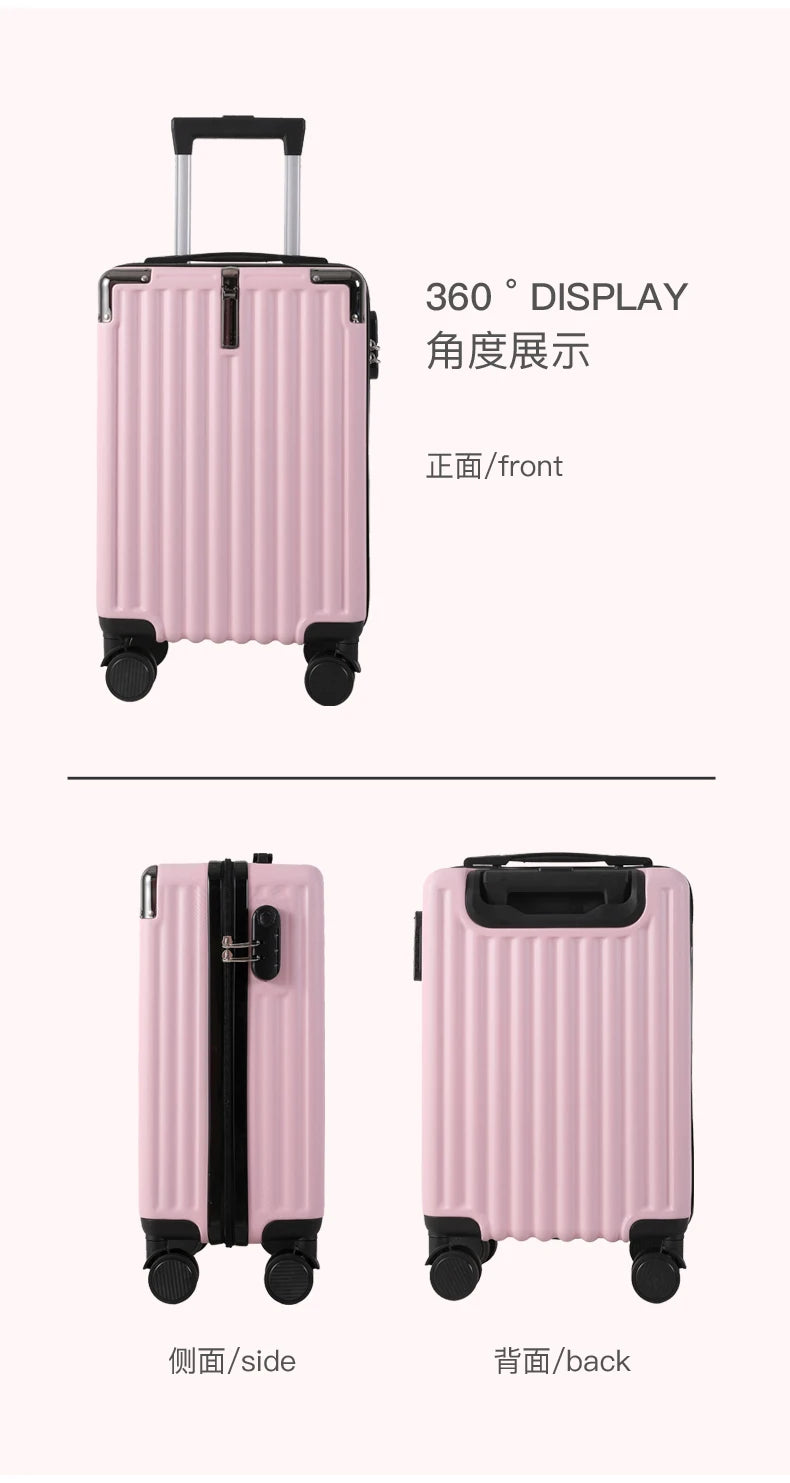 18 inch Student suitcase Travel Bag Women's Bag Back to School Spinner Wheel Suitcase Carry-On Boarding Travel
